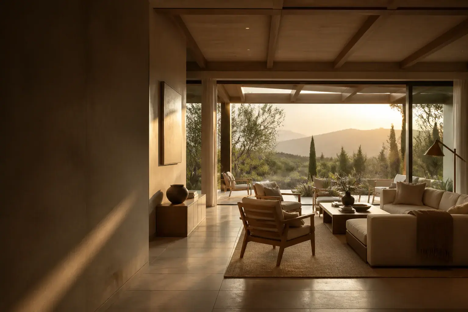 A warm indoor-outdoor living space designed around everyday life